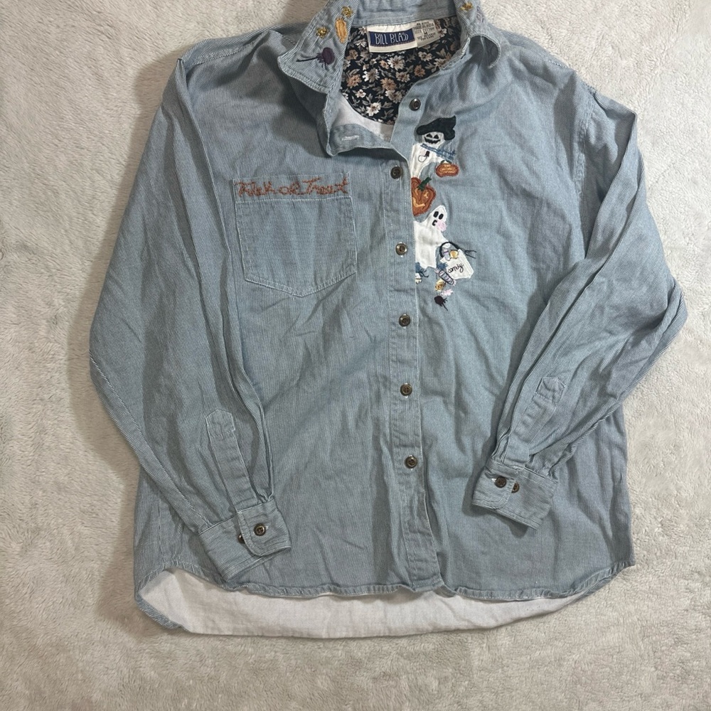 Vintage Bill Blass Halloween Long Sleeve Shirt | 100% Cotton